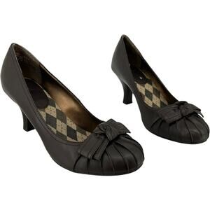 Vintage y2k Women's Brown Mia 2 Kendall Bow Heel Pumps 10M